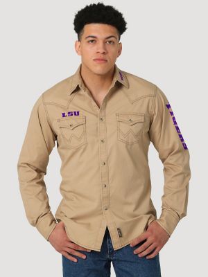 Kinematica Aanhankelijk perzik Wrangler Collegiate Embroidered Twill Western Snap Shirt