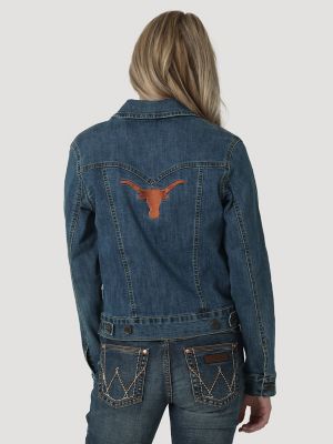 Women's Wrangler Collegiate Embroidered Classic Fit Denim Jacket