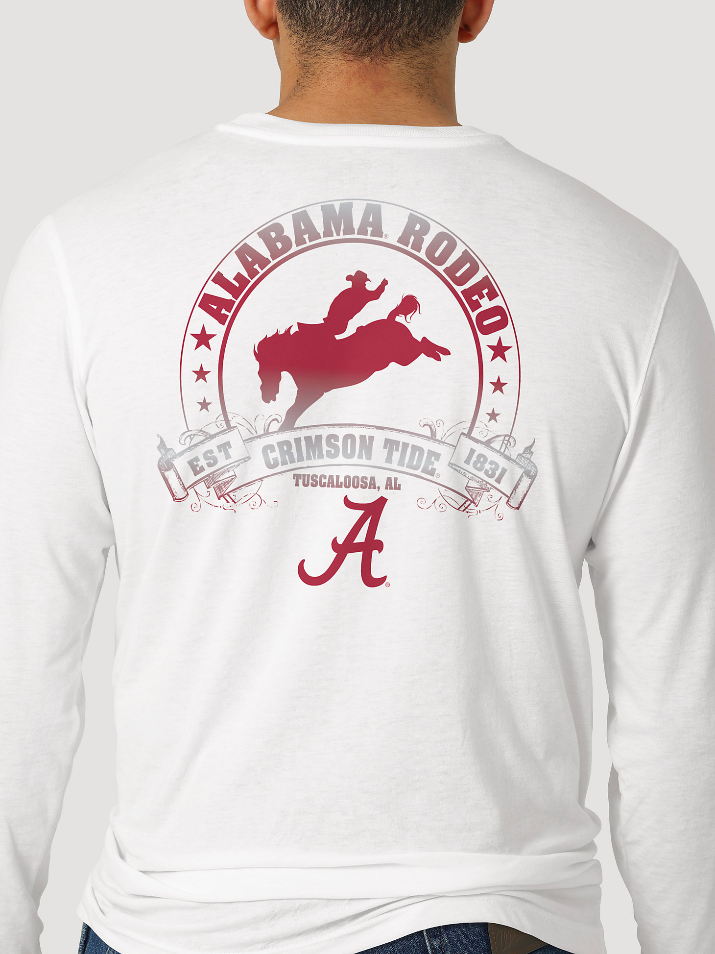 Wrangler Collegiate Rodeo Long Sleeve T-Shirt in University of Alabama alternative view 3