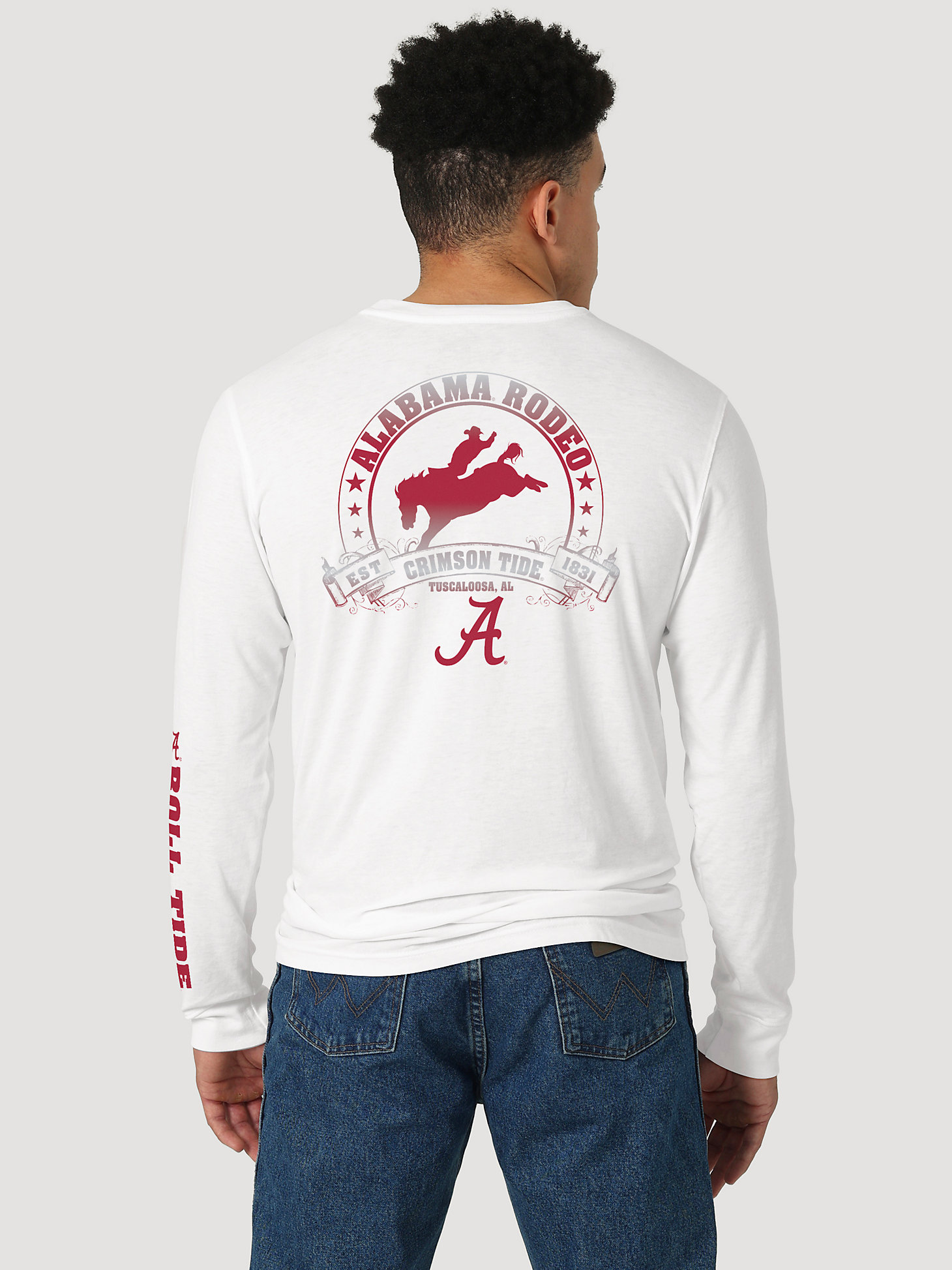 Wrangler Collegiate Rodeo Long Sleeve T-Shirt in University of Alabama main view