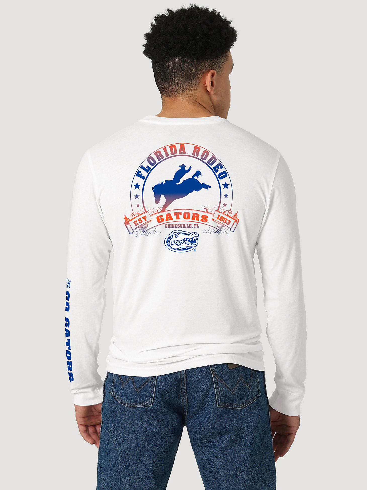 Wrangler Collegiate Rodeo Long Sleeve T-Shirt in University of Florida main view
