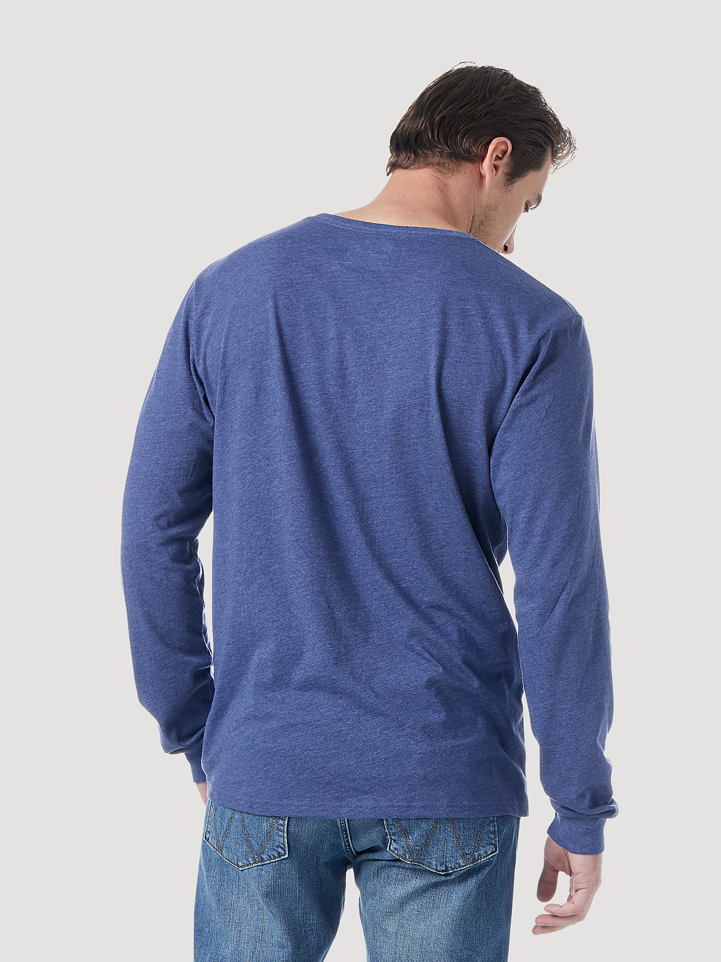 Wrangler x Yellowstone Ride for the Brand Long Sleeve T-Shirt in Denim Heather alternative view 3