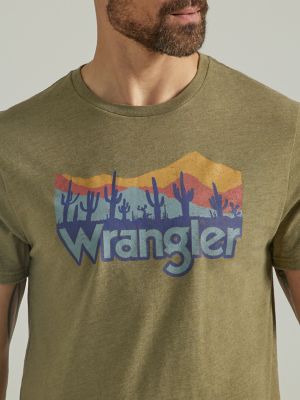 Wrangler Mens Desert Bronco T-Shirt Pewter Size M