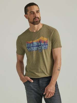 Wrangler Mens Desert Bronco T-Shirt Pewter Size M