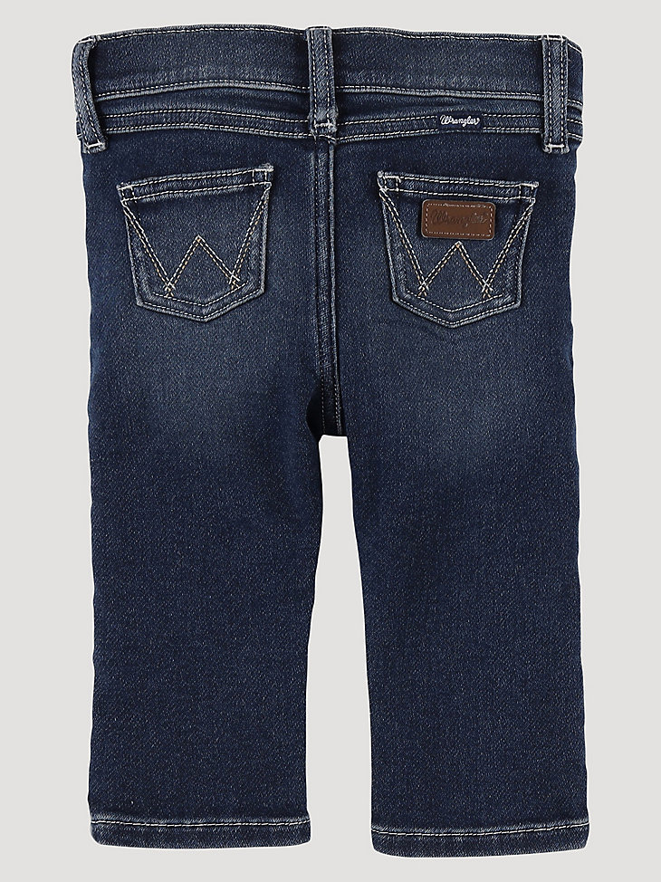 Little Boy's Stitched Pocket Bootcut Jean in Denim alternative view