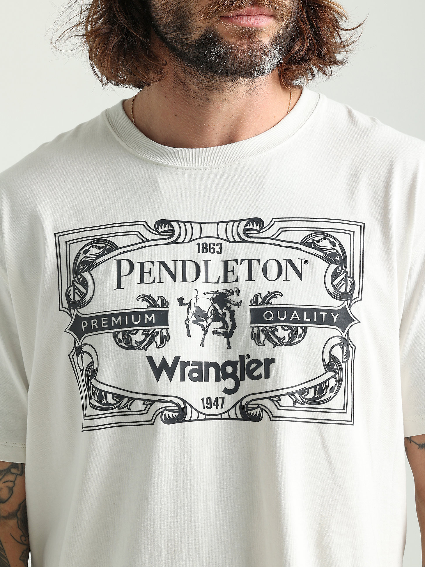 Wrangler x Pendleton Men's Logo T-Shirt in Tofu alternative view 2