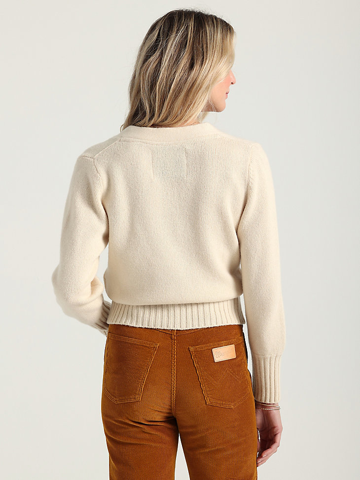 GANT x Wrangler Women's Cashmere Blend Sweater in Vintage Cream alternative view