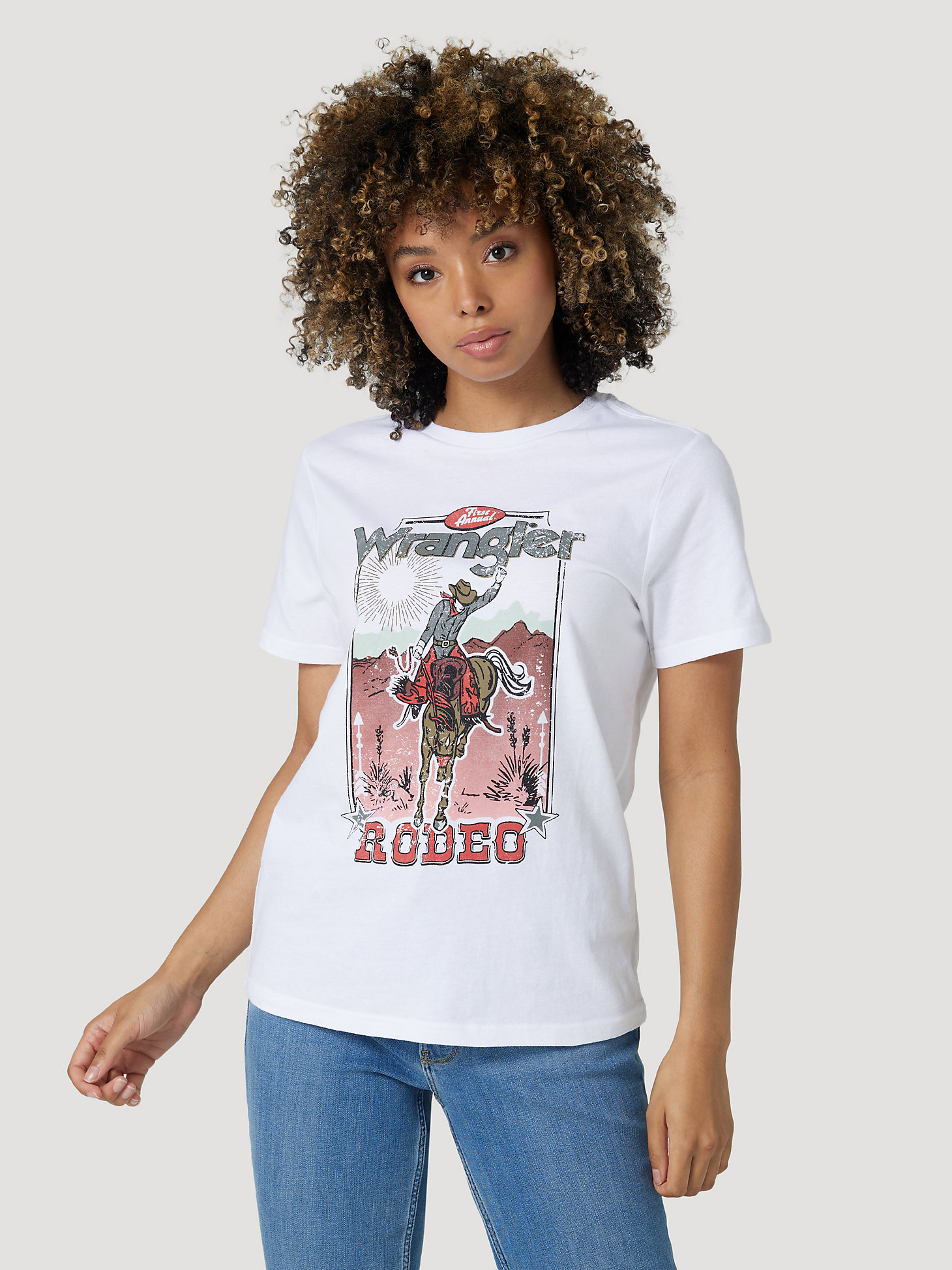Women's Rodeo Poster Tee in Bright White main view
