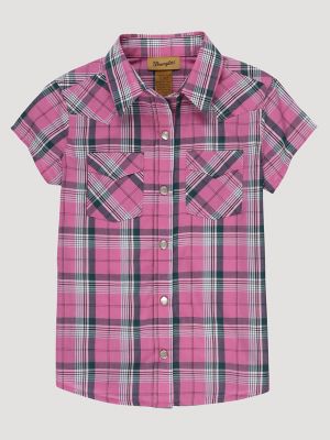 Girls pink cheap plaid shirt