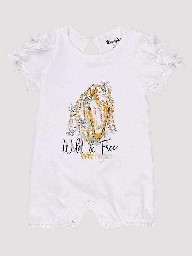 Baby Girl's Wild and Free Horse Romper
