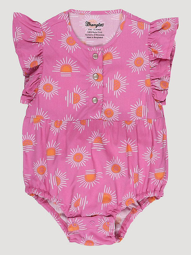 Baby Girl's Sunflower Ruffle Sleeve Bodysuit