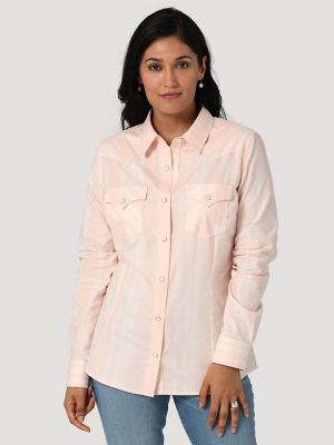 Pearl Snap Guayabera Performance Shirt--Cloud Pink – Rowel Western