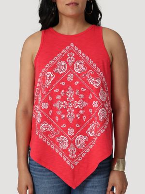 Women's Wrangler Bandana Diamond Front Tank