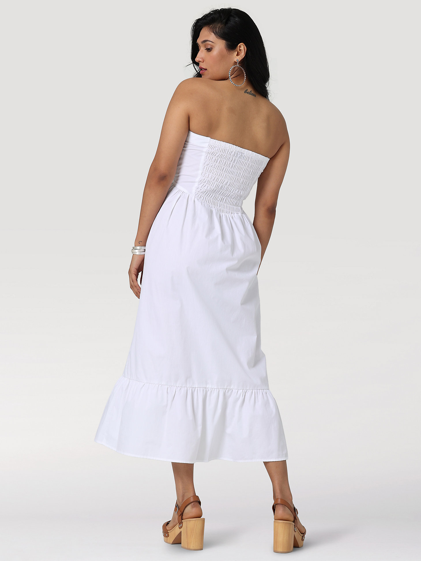 Women's Wrangler Retro Americana Strapless Corset Dress in Bright White alternative view 1