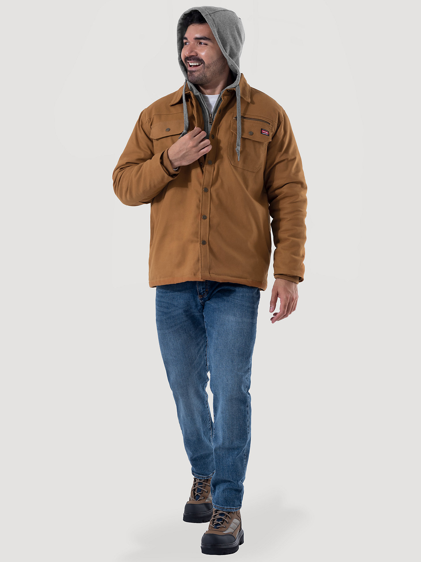 Wrangler® Workwear Quilt Lined Shirt Jacket in Duck main view