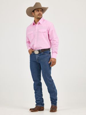 Men's Wrangler Bucking Cancer Western Snap Shirt