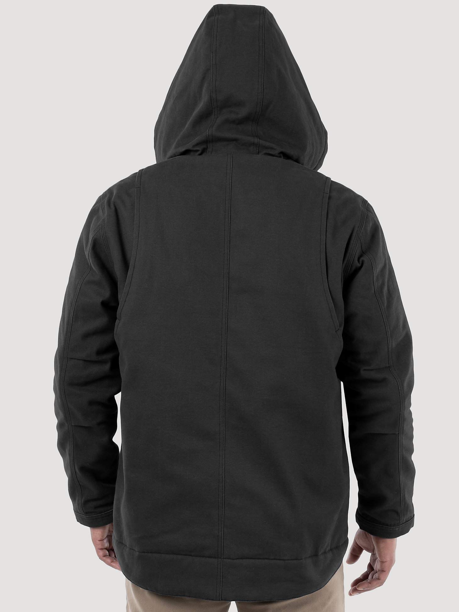 Wrangler® Workwear Sherpa Lined Shirt Jacket in Black alternative view 1