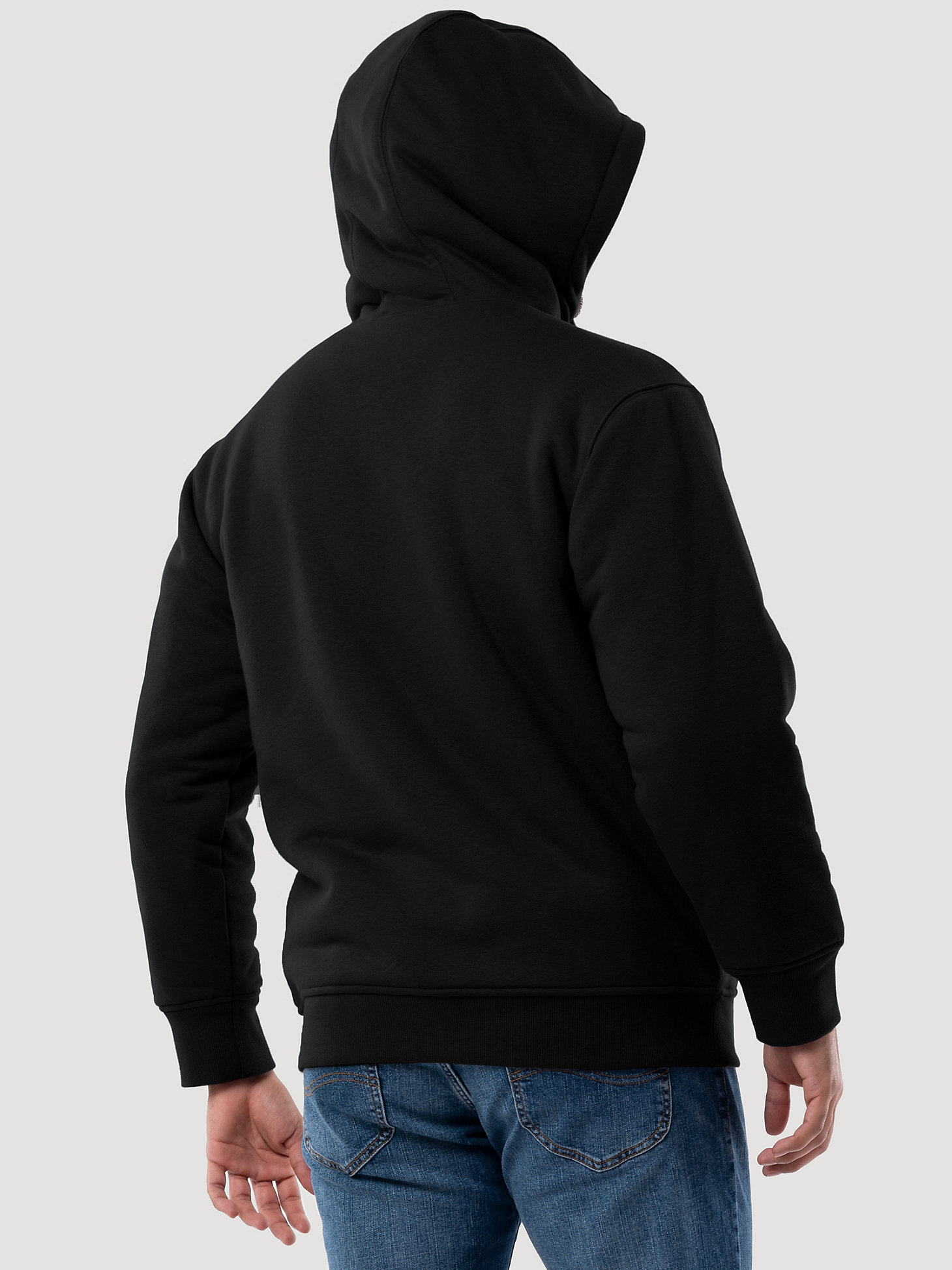 Wrangler® Workwear Sherpa Lined Hooded Sweatshirt in Black alternative view 2