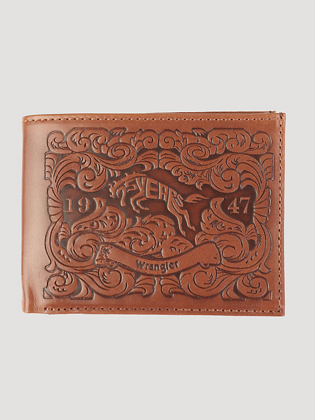 Wrangler 75th Anniversary Tooled Leather Bifold Wallet