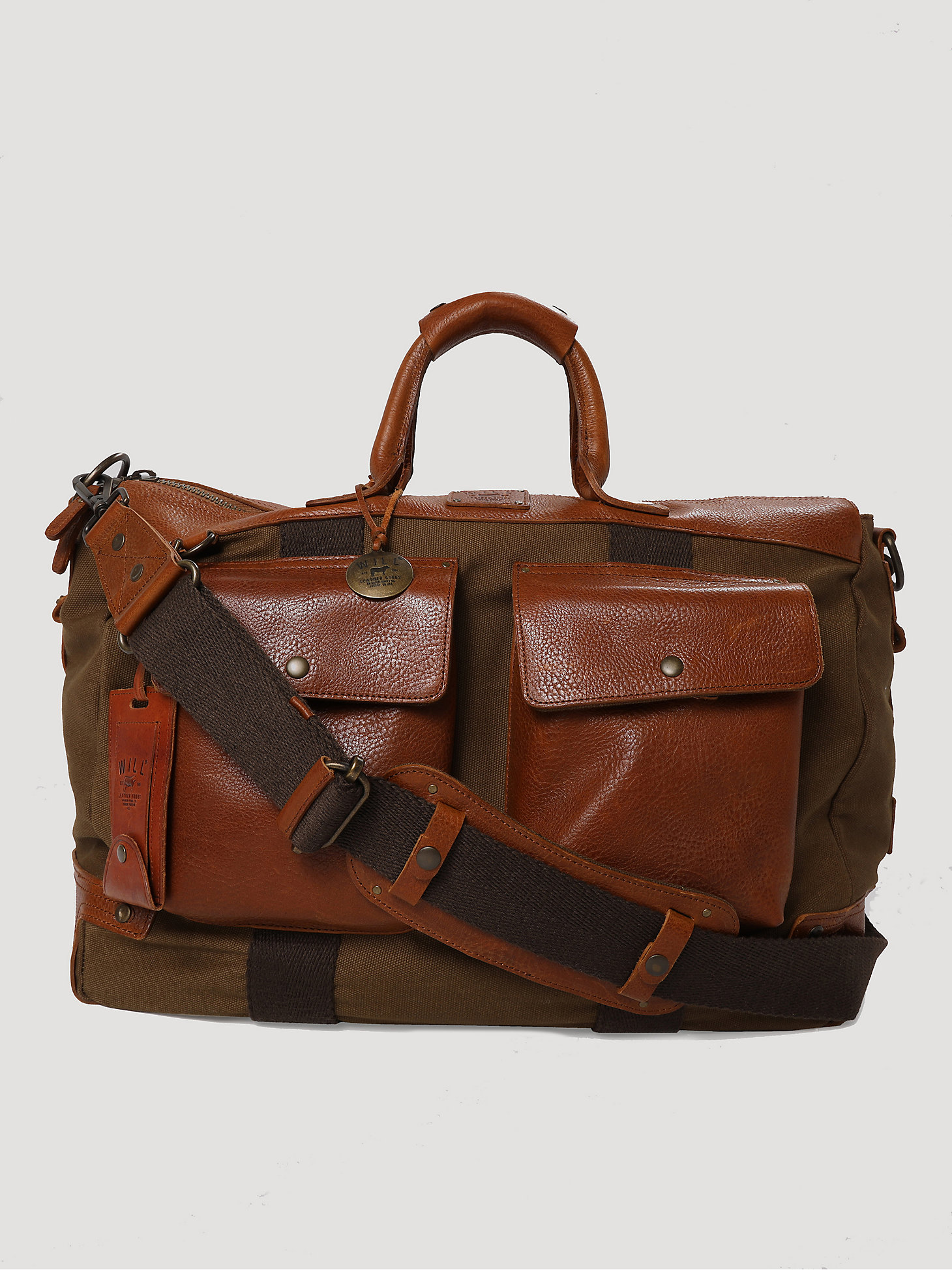 Wrangler X Will Leather Goods 75th Anniversary Cargo Pocket Traveler Bag in Brown alternative view 5