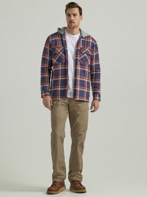 Wrangler store hooded flannel