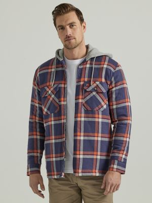 Mens zip up online flannel jacket