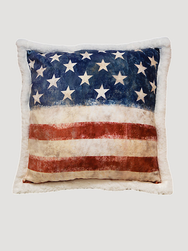 Wrangler Stars & Stripes American Flag Plush Throw Pillow