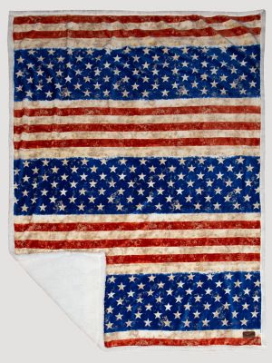 Wrangler Stars & Stripes American Flag Sherpa Fleece Throw Blanket