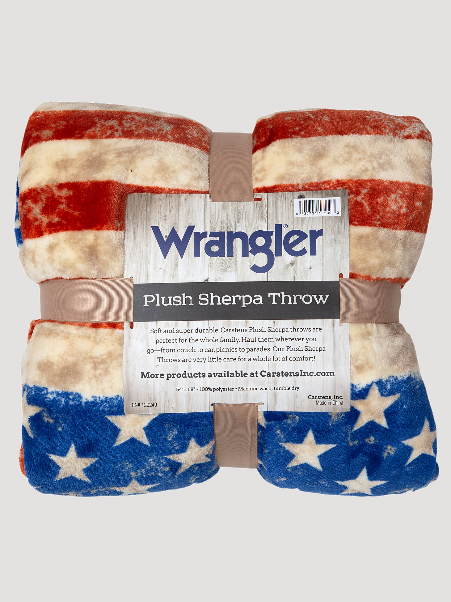 Wrangler Stars & Stripes American Flag Sherpa Fleece Throw Blanket in Multi alternative view 5