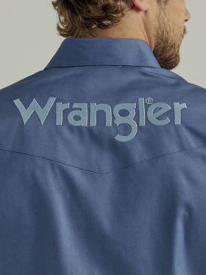 Men's Wrangler® Logo Long Sleeve Western Snap Shirt
