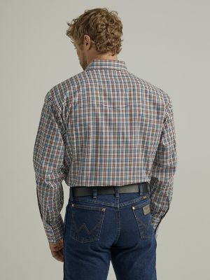 Men\'s Wrinkle | Plaid Sleeve SHIRTS Wrangler® Resist Shirt | Snap Western Long