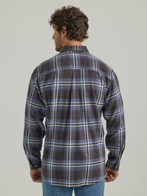 Mens Lucky Brand Long Sleeve Button Down Flannel Shirt Blue