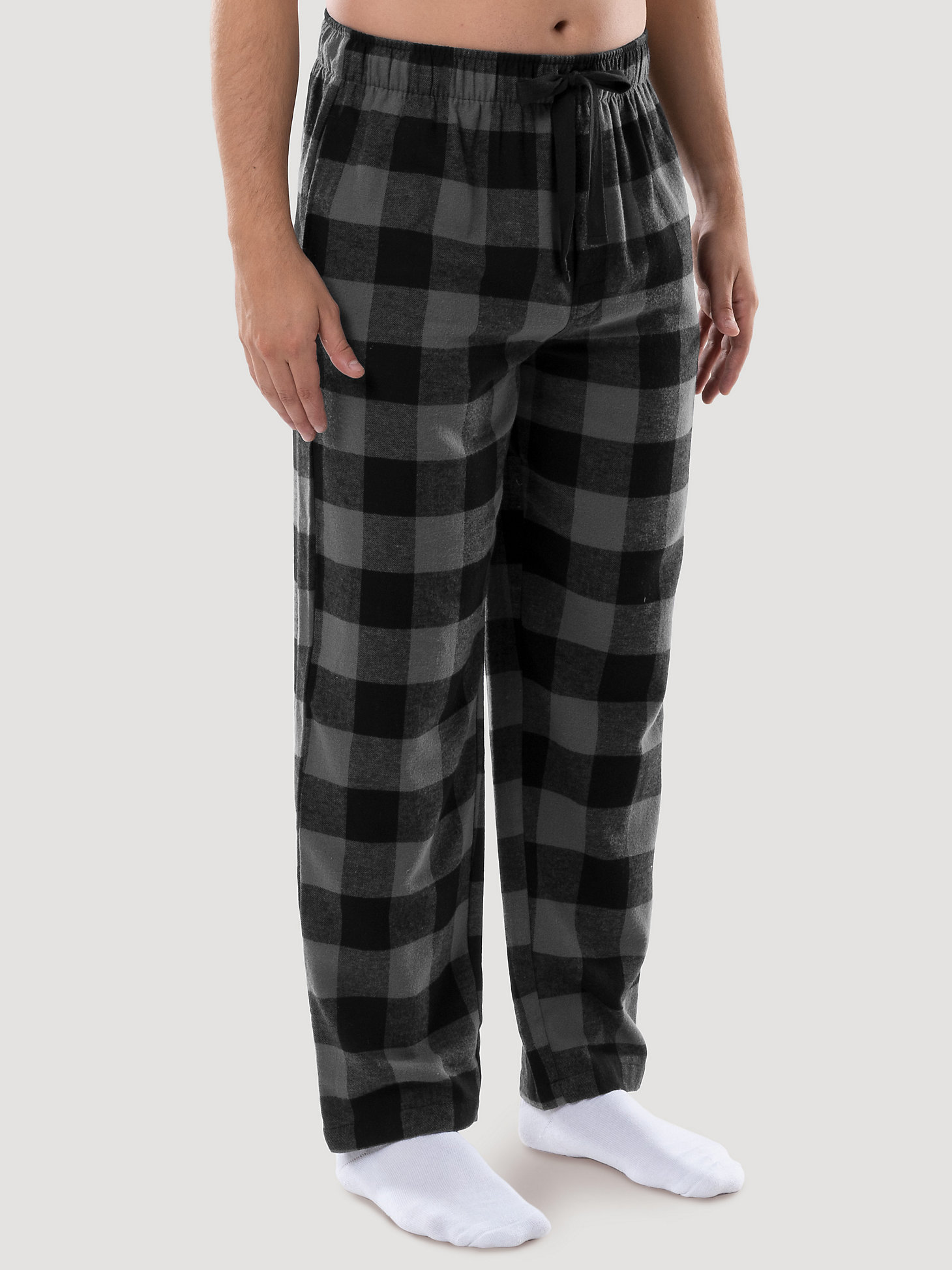 Men's Flannel Buffalo Plaid Pajama Pant in Charcoal alternative view 1