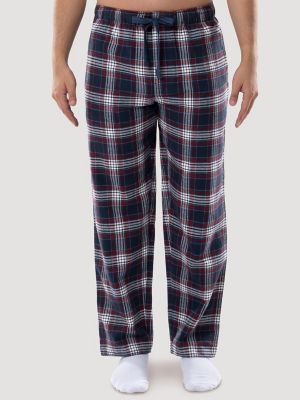 Pink Plaid Mens Pajamas Pants with Pockets Straight-Fit S at  Men's  Clothing store