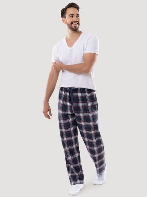 Mens Pajama Pants With Pockets, Mens Soft Flannel Plaid Pajama Sleep Pants