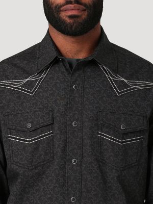 Men's Rock 47® by Wrangler® Long Sleeve Embroidered Yoke Western