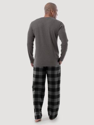 Men's Wrangler Lumberjack Plaid Cozy Plush Sleep Pants (Red, S)