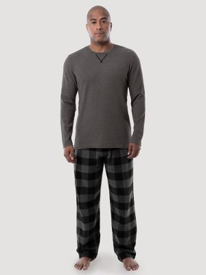 Men's Wrangler Lumberjack Plaid Cozy Plush Sleep Pants (Red, S) 