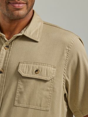 Wrangler Men's Short Sleeve Woven Shirt - Twill Heather - S - 5XL Each