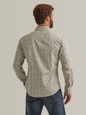 Men's Wrangler Retro® Premium Long Sleeve Button-Down Print Shirt