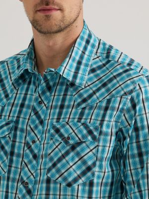 Men's Long Sleeve Fashion Western Snap Plaid Shirt | Men's SHIRTS ...
