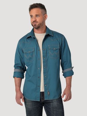 Wrangler Men's Vintage Indigo Western Shirt – Western Edge, Ltd.