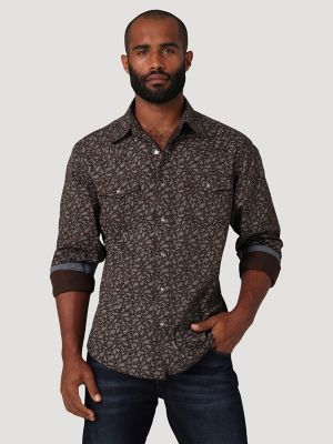 Men's Wrangler Retro Premium Western Snap Print Shirt