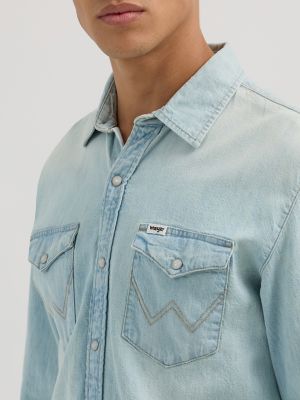 Men Cargo Shirt Long Sleeve Washed Solid Cotton