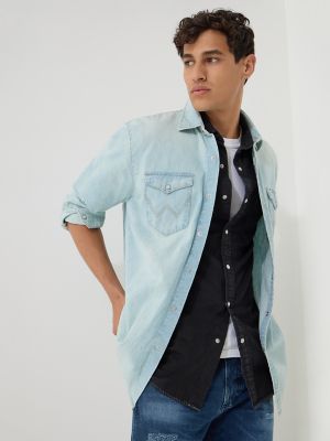 long-sleeve denim shirt