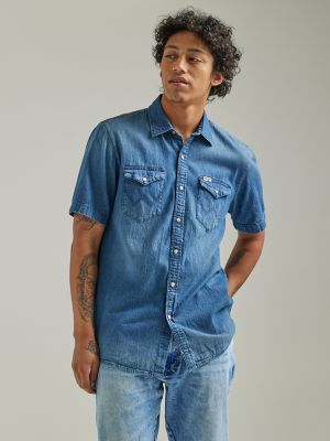 Mens Half Sleeve Denim Shirt/Jeans Shirt
