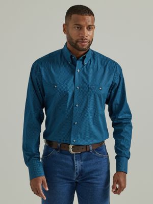 Wrangler® George Strait™ Long Sleeve Button Down Two Pocket Shirt