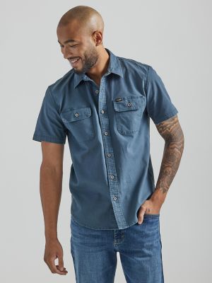 Men's Fleece Lined Denim Button Down Shirt