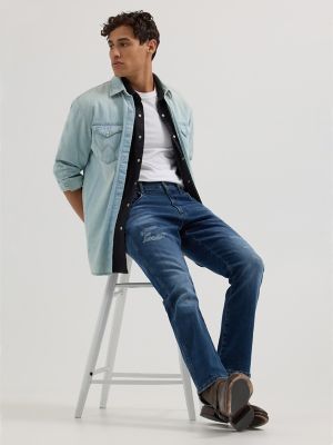 Men's Destructed Bootcut Jean in Rio alternative view 4