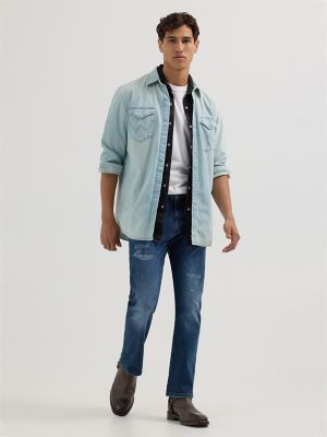 Men's Destructed Bootcut Jean in Rio alternative view 7